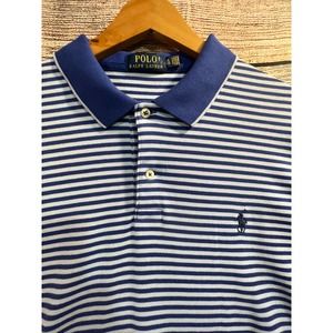 Ralph Lauren Blue White Stripe Polo Size XL